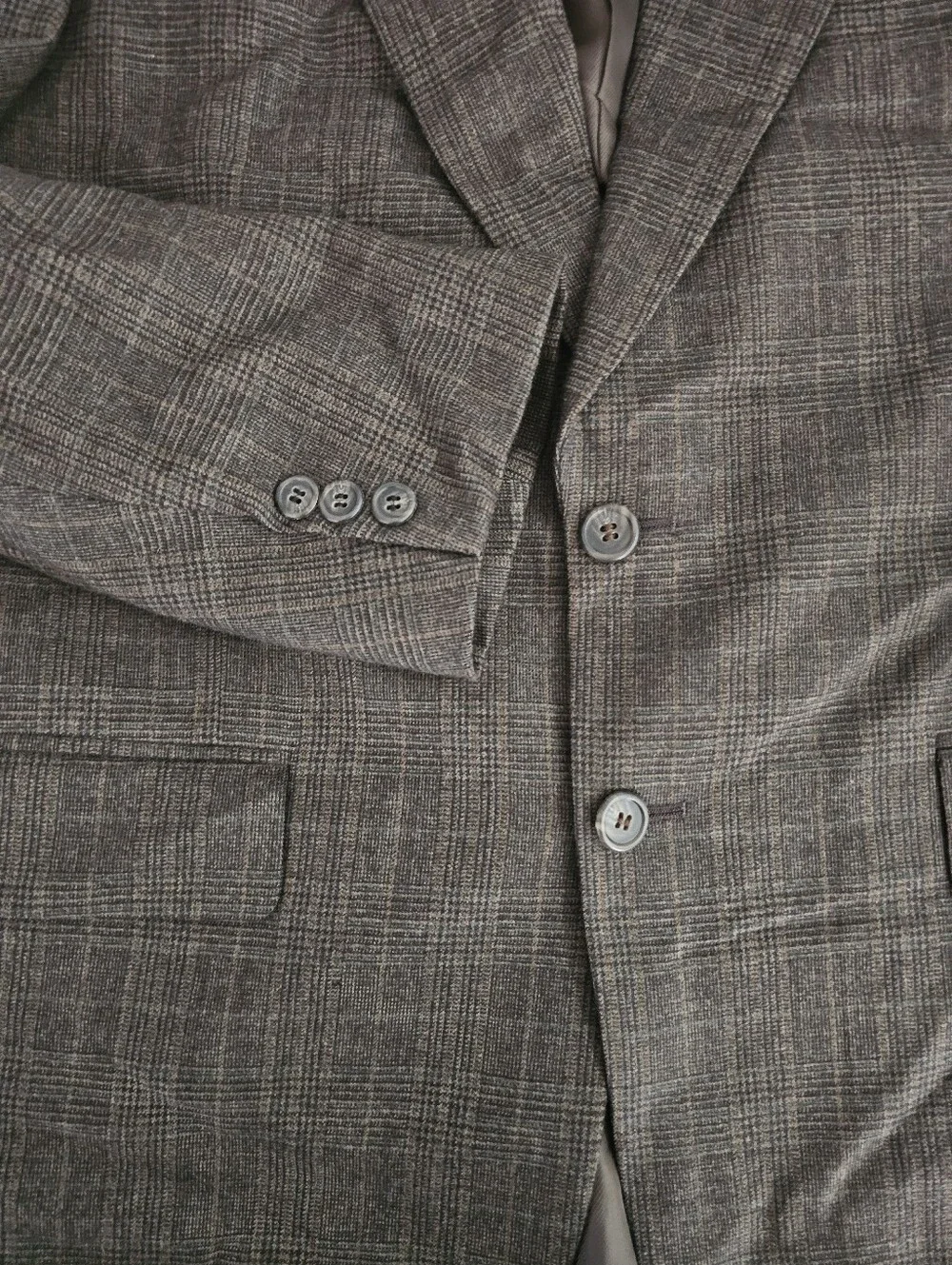 Today's Man 100% Wool Blazer Vest Men’s 41R Brown Glen Plaid Country Heritage